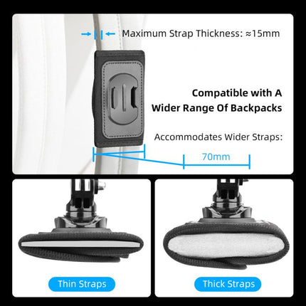 For DJI Osmo Pocket 3 / Action 6 / GoPro Backpack Shoulder Strap Bracket Clip