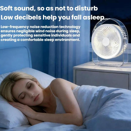 Dormitory Outdoor Desktop Night Light Silent Fan With Night Light, White Direct Plug, Purple Direct Plug, White Rechargeable, Purple Rechargeable