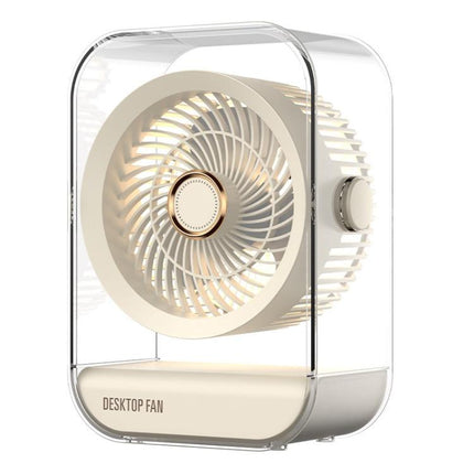 USB Rechargeable Desktop High-Power Fan With Night Light