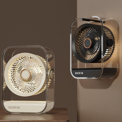 USB Rechargeable Desktop High-Power Fan With Night Light