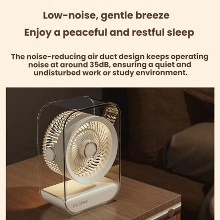 USB Rechargeable Desktop High-Power Fan With Night Light