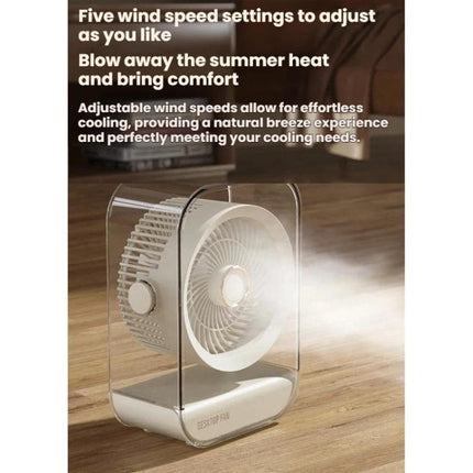 USB Rechargeable Desktop High-Power Fan With Night Light