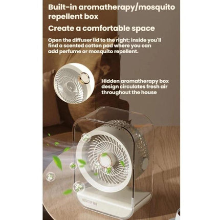 USB Rechargeable Desktop High-Power Fan With Night Light