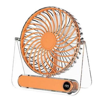 JP-08 Ultra-Thin Desktop Mini Fan Quiet Transparent Digital Display Fan For Office Desk