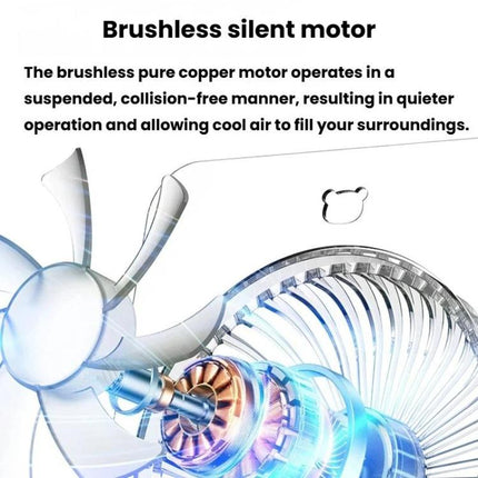 JP-08 Ultra-Thin Desktop Mini Fan Quiet Transparent Digital Display Fan For Office Desk