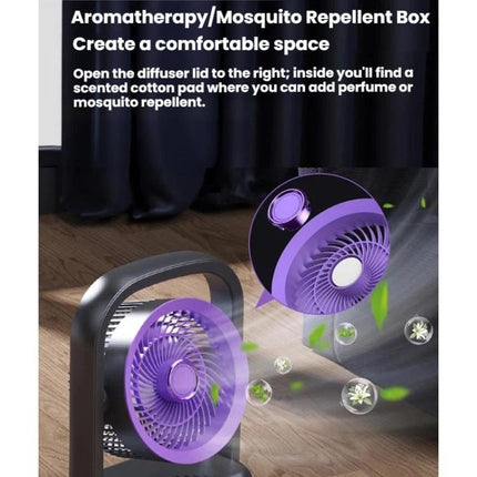Desktop Wall-Mounted Electric Fan With Light Air Circulation Fan