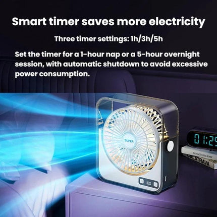 F2 Desktop Quiet Fan With 100-Speed Stepless Speed Control Smart Digital Display Fan With Light