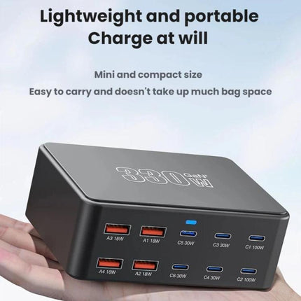 330W GaN Super Fast Charging Multi-Port Charger, EU Plug, US Plug, UK Plug, AU Plug, KR Plug