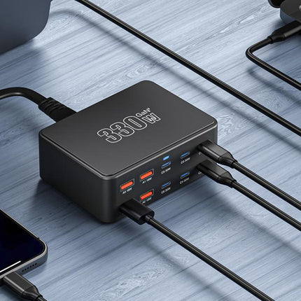 330W GaN Super Fast Charging Multi-Port Charger, EU Plug, US Plug, UK Plug, AU Plug, KR Plug
