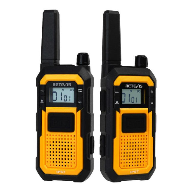1pair Heavy-Duty IP67 Waterproof Dual PTT Outdoor Shock-Resistant Walkie Talkies, RETEVIS RB48 FRS