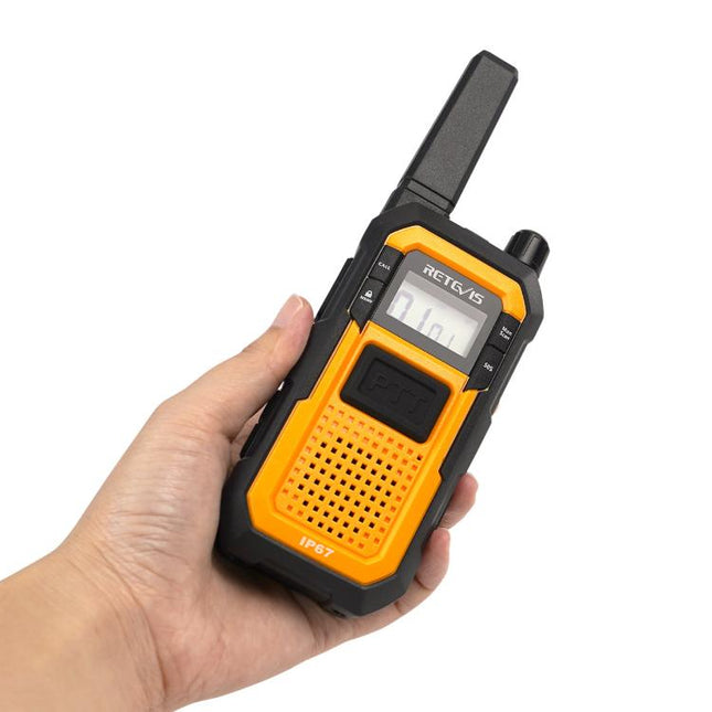 1pair Heavy-Duty IP67 Waterproof Dual PTT Outdoor Shock-Resistant Walkie Talkies, RETEVIS RB48 FRS