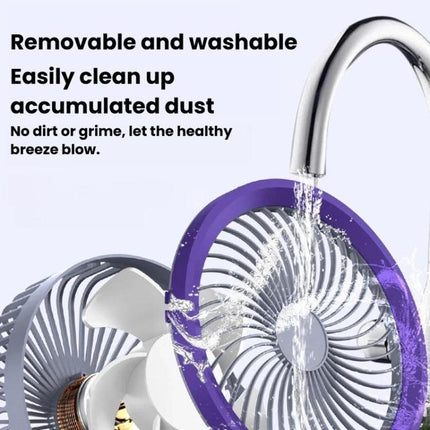 Foldable Air Circulator Fan With Battery Indicator Household Desktop & Wall-Mounted Fan With LED Light