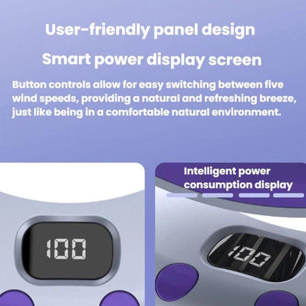 Foldable Air Circulator Fan With Battery Indicator Household Desktop & Wall-Mounted Fan With LED Light