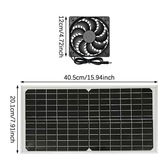 15W Solar Panel With Dual Fans Outdoor BBQ Exhaust Fan