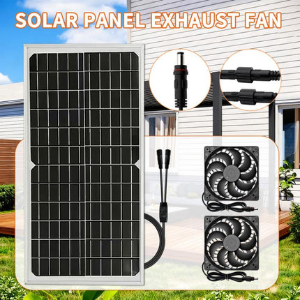 15W Solar Panel With Dual Fans Outdoor BBQ Exhaust Fan