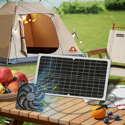 15W Solar Panel With Dual Fans Outdoor BBQ Exhaust Fan