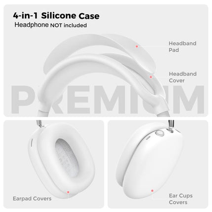 For AirPods Max 2 / Max AhaStyle WG135 4-Piece Set Head-Mounted Silicone Protective Cover