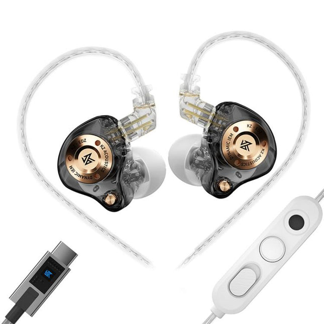 KZ EDZ Ultra-Wideband Ultra-Excursion Dynamic Driver+Dual-Stage Damping System 1.2m Wired Earphone, Black 3.5mm, Black 3.5mm With Mic, Black Type-C Sound Card, White 3.5mm, White 3.5mm With Mic, White Type-C Sound Card