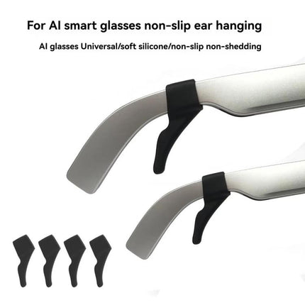 4pcs /Set Silicone Anti-Slip Ear Hooks for AI Smart Glasses Universal Comfort Eyeglass Ear Grips for Meta Ray-Ban, Xreal, Thunderbird