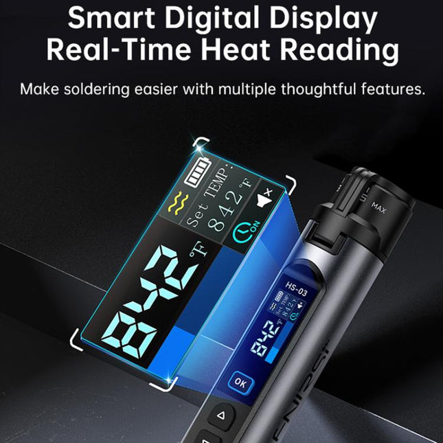 FNIRSI HS-03 0.96 Inch Screen Wireless Constant Temperature Electric Soldering Iron Mini Repair Soldering Iron Tool Kit