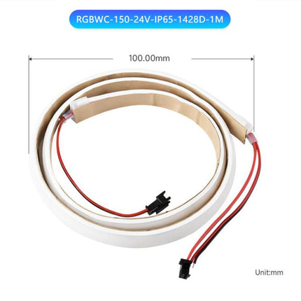 Waveshare RGBWC Colorful COB LED Strip, WS2812B Control Chips, IP65 Protection, Programmable LED Strip, 1m, 5m