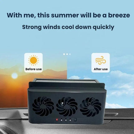 3 In 1 Solar-Powered Vehicle-Mounted Ventilation Cooling Circulating Exhaust Fan