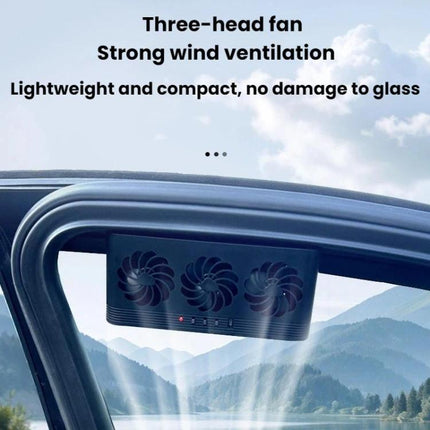 3 In 1 Solar-Powered Vehicle-Mounted Ventilation Cooling Circulating Exhaust Fan