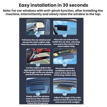3 In 1 Solar-Powered Vehicle-Mounted Ventilation Cooling Circulating Exhaust Fan