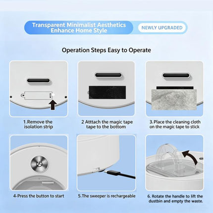 Robot Vacuum Cleaner 3-in-1 Sweeping, Vacuuming & Mopping With Visual Large Dustbin