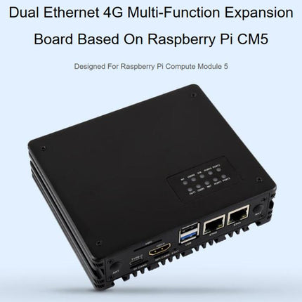 Waveshare 34252 CM5 Gigabit/2.5G Dual Ethernet Multi-Function Expansion Board Supports RS485 Industrial Communication, 4G / 5G Module And 4K Display Output, EU Plug, UK Plug, US Plug