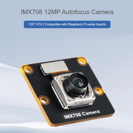 IMX708 12MP High Resolution Autofocus Camera,  Compatible With Raspberry Pi Series Boards, 34276