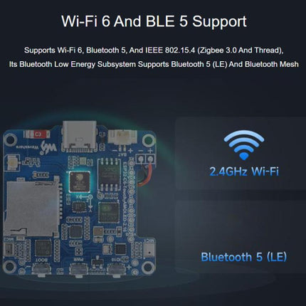 Waveshare 34201 ESP32-C6 2.16 Inch AMOLED Display Touch Screen Development Board Supports Dual Microphones, Wi-Fi 6 And BLE 5, 34201