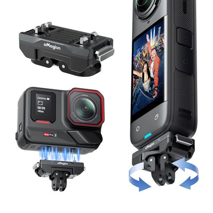 aMagisn 360-Degree Rotatable Magnetic Quick Release Mount For Insta360 Ace Pro 2 / Ace Pro / X5 / X4 Air, For Insta360 Ace Serirs/X5/X4 Air
