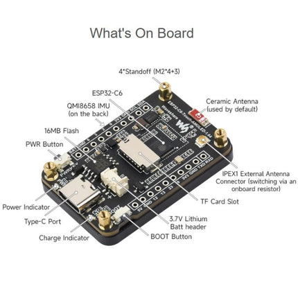 Waveshare ESP32-C6 1.64 Inch AMOLED Touch Display Development Board, 280 X 456 Resolution, Supports Wi-Fi 6 And BLE 5, Not Welded, Welded