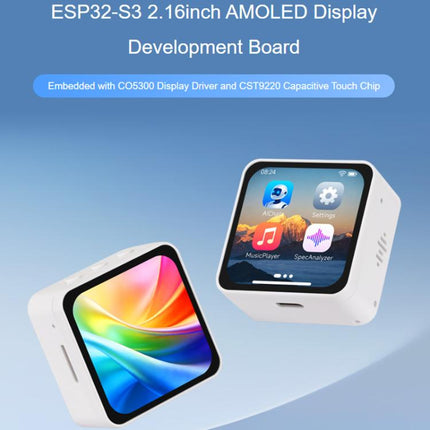 Waveshare 33970 ESP32-S3 2.16 Inch AMOLED Display Development Board, Supports Dual Microphones, 2.4GHz Wi-Fi And BLE 5, 33970