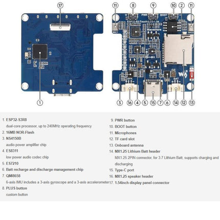 Waveshare 33868 ESP32-S3 1.54 Inch LCD Display Development Board 262K Color, Supports Dual Microphones, 2.4GHz Wi-Fi And BLE 5, 33868