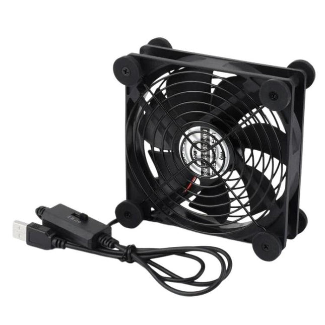 Waveshare 34398 USB 5V 120mm Quiet Cooling Fan, 3-Speed Adjustable, PWM Control, High Airflow, Anti-Vibration Design, Single, Double