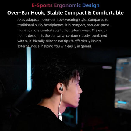 KZ Axas FPS 1.2m Wired Gaming Earphones, 3.5mm Standard White, 3.5mm With Mic White, Type-C Sound Card White, 3.5mm Standard Black, 3.5mm With Mic Black, Type-C Sound Card Black