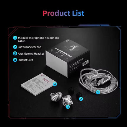 KZ Axas FPS 1.2m Wired Gaming Earphones, 3.5mm Standard White, 3.5mm With Mic White, Type-C Sound Card White, 3.5mm Standard Black, 3.5mm With Mic Black, Type-C Sound Card Black