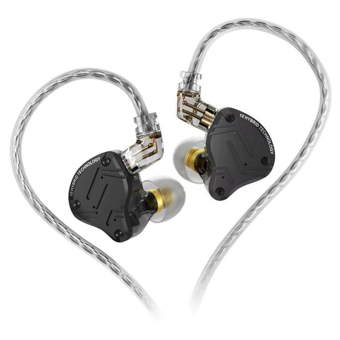 KZ-ZS10 PRO X 10-driver Dynamic Driver+Balanced Armature 1.2m Wired Earphones, Without Mic, With Mic