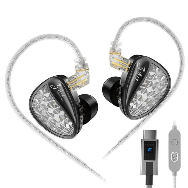 KZ-ZA12 Hybrid Dynamic Balanced Armature Hi-Fi Stage Monitor 1.2m Wired Earphones, Original Sound 3.5mm Standard, Original Sound 3.5mm With Mic, Original Sound Type-C Sound Card, Tuning 3.5mm Standard, Tuning 3.5mm With Mic, Tuning Type-C Sound Card