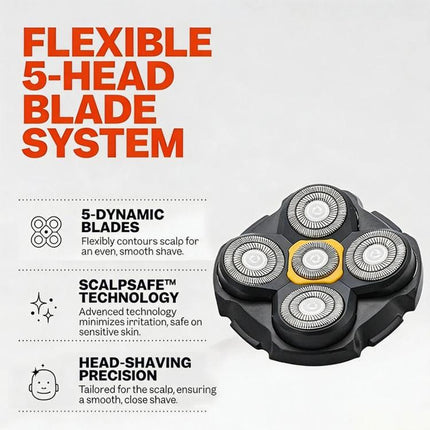 Replacement Head For Microtouch Titanium 5-Head Blade System For Bald Men Electric Shaver