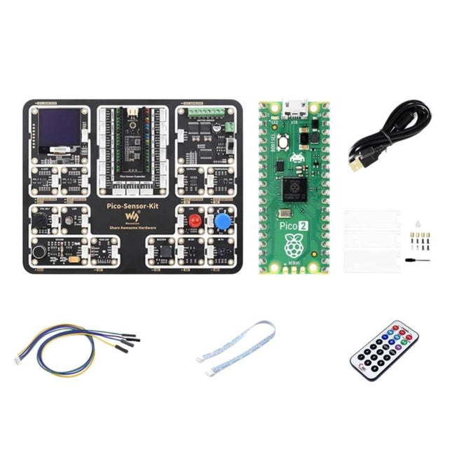 Waveshare For Raspberry Pi Pico 2 Microcontroller Board Based On Official RP2350 Chip Dual-Core & Dual-Architecture Design, Original, Starter Kit, Sensor Kit