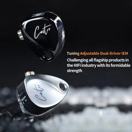 KZ-Castor Adjustable Dual-Driver In-Ear 1.2m Wired Earphones, No Mic, With Mic, Enhanced Bass No Mic, Enhanced Bass With Mic