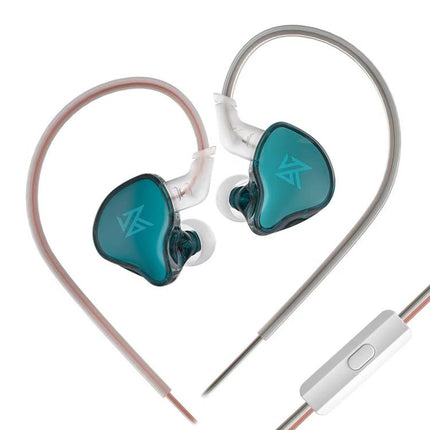 KZ-EDCX Dynamic In-Ear 1.2m Wired Earphones, Gray Standard, Gray With Mic, Green Standard, Green With Mic