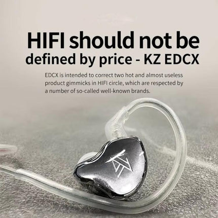 KZ-EDCX Dynamic In-Ear 1.2m Wired Earphones, Gray Standard, Gray With Mic, Green Standard, Green With Mic