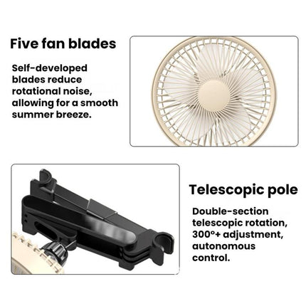 Car Rear Headrest Silent Three-speed Adjustable Cooling Fan