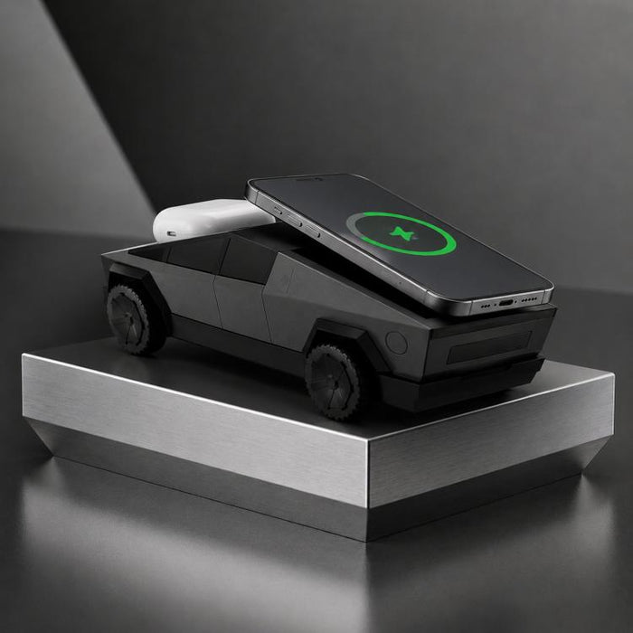 3-In-1 Magnetic Wireless Charging Station Cybertruck Shaped Fast Charging Dock Rotatable Charger Stand for Phone, iWatch, AirPods