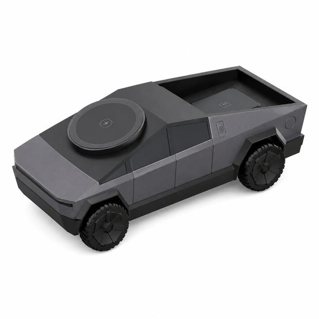 3-In-1 Magnetic Wireless Charging Station Cybertruck Shaped Fast Charging Dock Rotatable Charger Stand for Phone, iWatch, AirPods