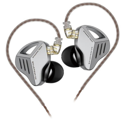 KZ-ZVX Dynamic In-Ear 1.2m Wired Earphones Deep Bass Hi-Fi Monitoring Earphones, Silver Standard, Silver With Mic, Black Standard, Black With Mic
